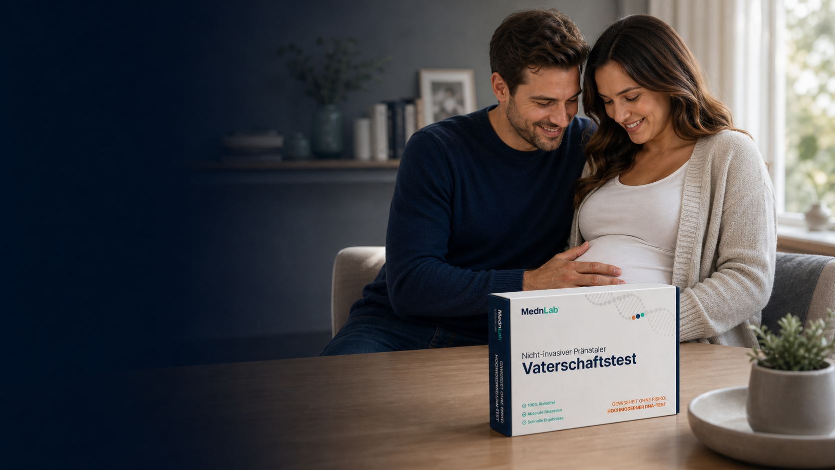 MednLab Pränataler Vaterschaftstest - Paar mit DNA-Testkit