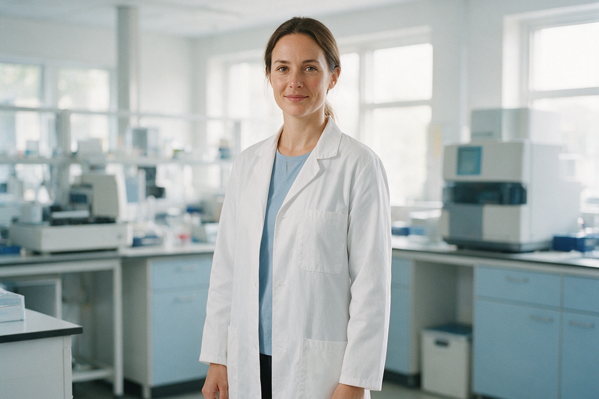 Laborantin bei der Probenvorbereitung im Analyselabor